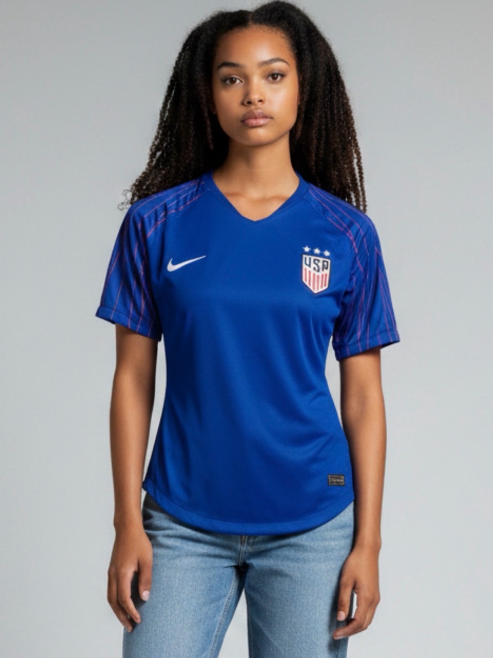 Nike USA Short Sleeve Soccer Squad Top Jersey Dri-Fit Blue CJ4260-443 Size S